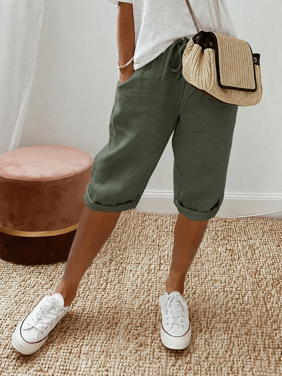 Women's Pocket Shorts | Adjustable Drawstring Waist | Deep Practical Pockets