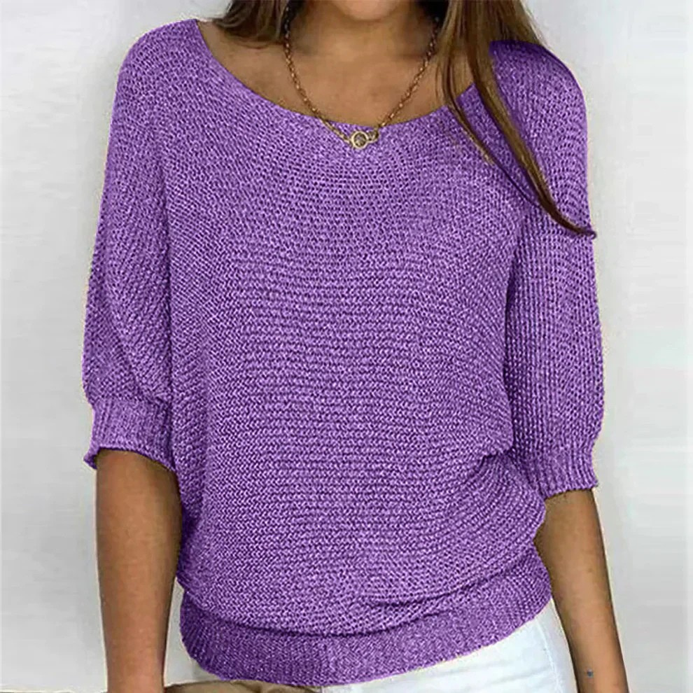 Women's Jumper | Round Neckline | Relaxed Fit | Ribbed Cuffs | Long Sleeves
