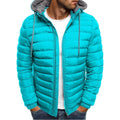 Men's Lightweight Down Jacket | Quilted Panels | Padded Hood | Slim Fit