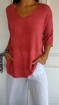 Women's V-Neck Top | Relaxed Fit | Wrinkle-Free Fabric for Effortless Everyday Style