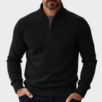 Men's Zip-Up Jumper | Relaxed Fit with Ribbed Trims | Lightweight Everyday Comfort