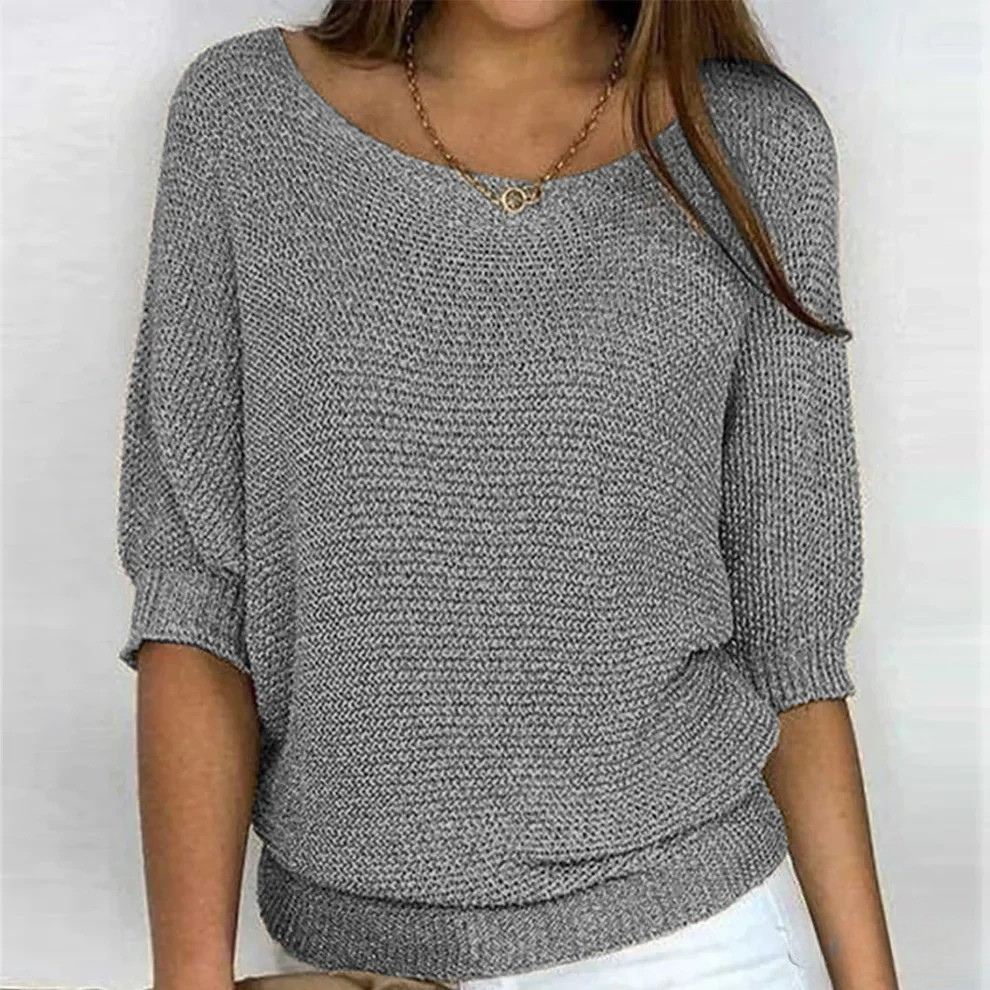 Women's Jumper | Round Neckline | Relaxed Fit | Ribbed Cuffs | Long Sleeves