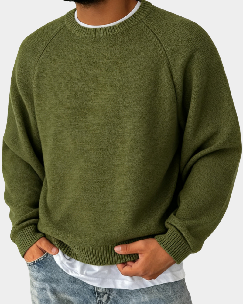 Men's Crew Neck Jumper | Relaxed, Non-Restrictive Fit | Soft Lightweight Knit for Effortless Layering