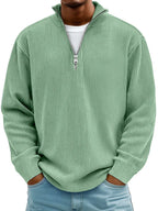 Men's Half-Zip Jumper | Structured Knit Texture | Relaxed, Shape-Retaining Fit
