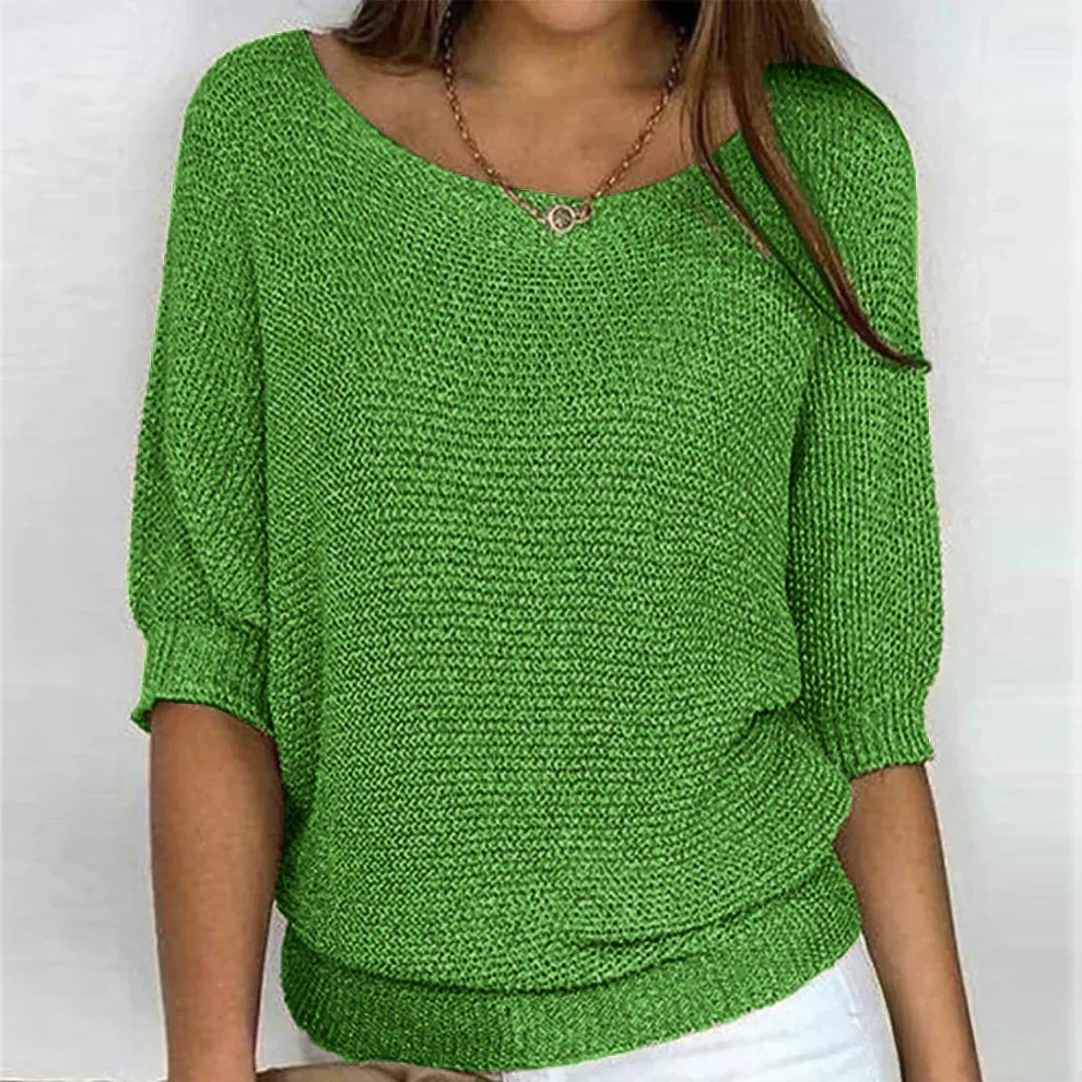 Women's Jumper | Round Neckline | Relaxed Fit | Ribbed Cuffs | Long Sleeves