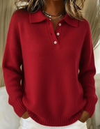 Women's Polo Jumper | Ribbed Collar Detail | Lightweight Knit | Regular Fit