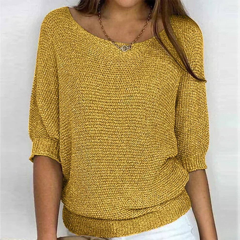 Women's Jumper | Round Neckline | Relaxed Fit | Ribbed Cuffs | Long Sleeves