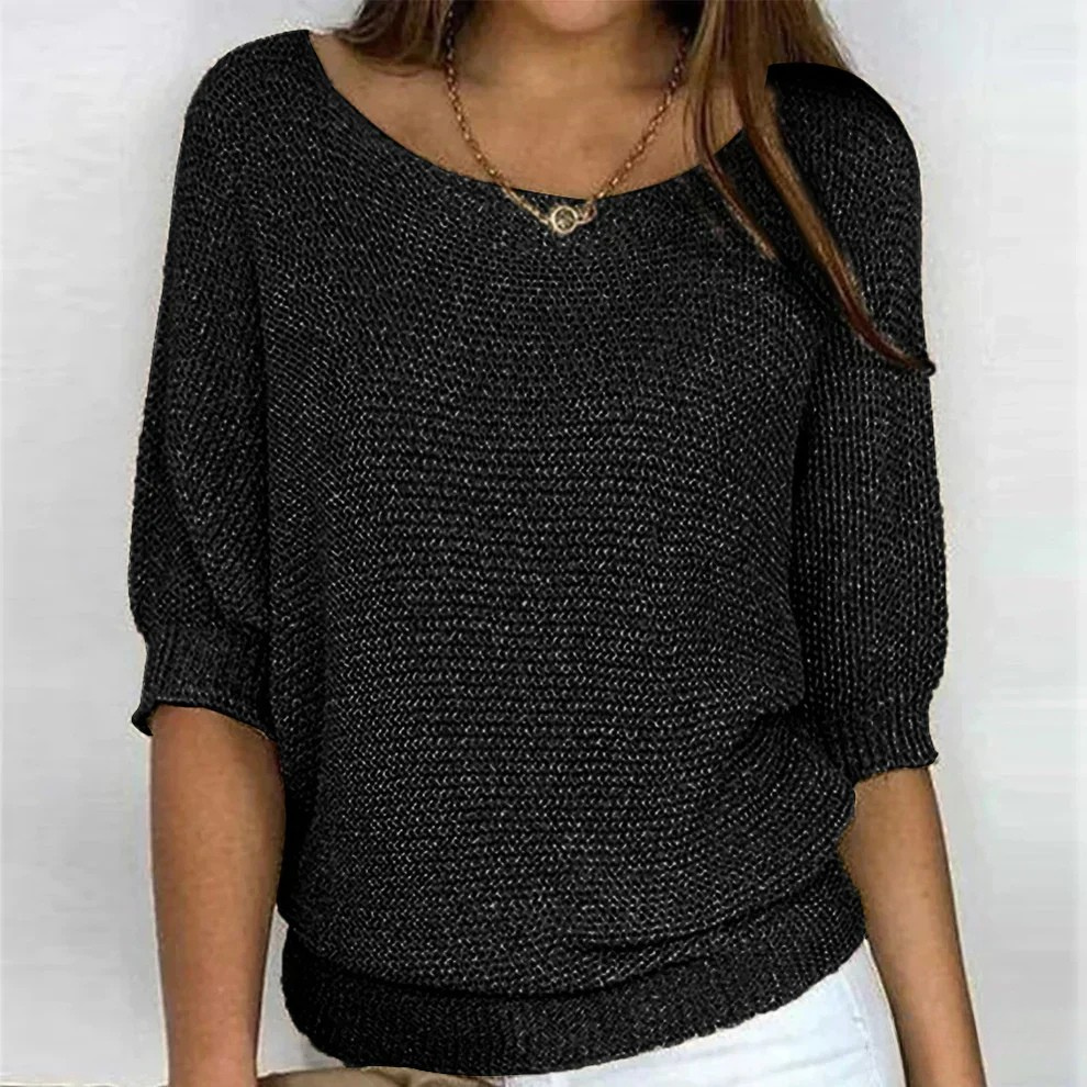Women's Jumper | Round Neckline | Relaxed Fit | Ribbed Cuffs | Long Sleeves