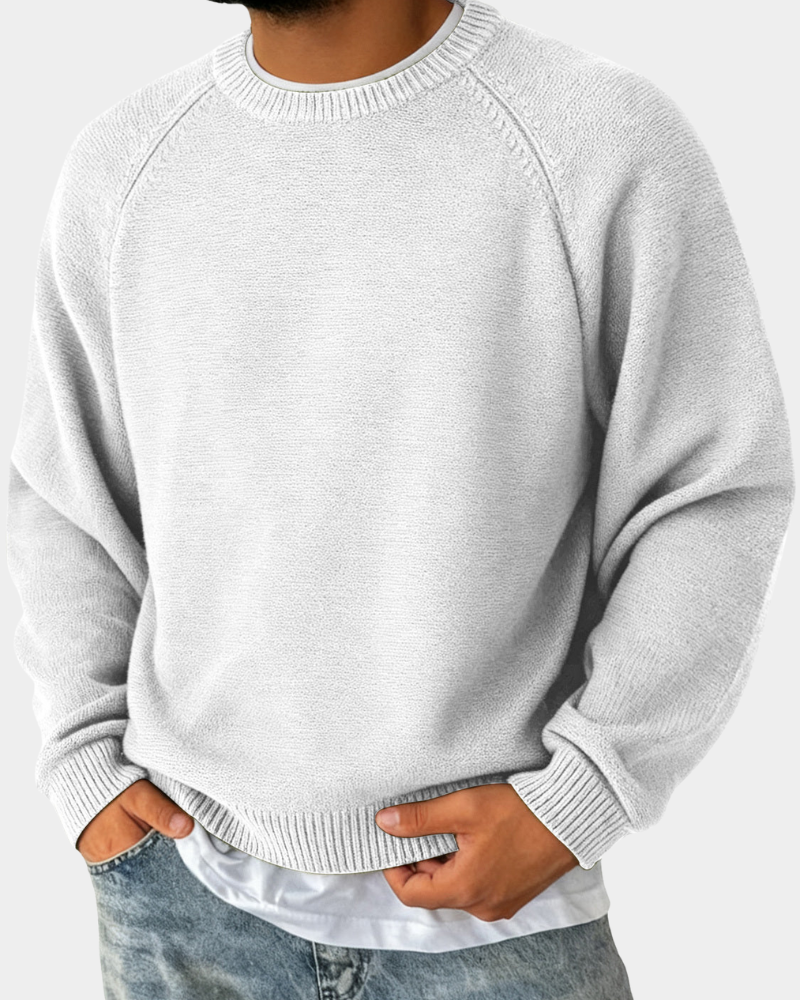 Men's Crew Neck Jumper | Relaxed, Non-Restrictive Fit | Soft Lightweight Knit for Effortless Layering