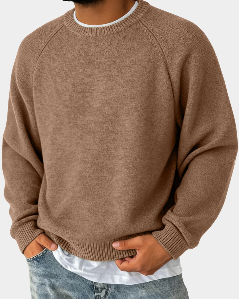 Men's Crew Neck Jumper | Relaxed, Non-Restrictive Fit | Soft Lightweight Knit for Effortless Layering