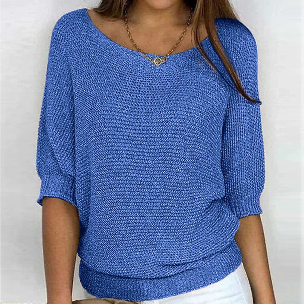 Women's Jumper | Round Neckline | Relaxed Fit | Ribbed Cuffs | Long Sleeves