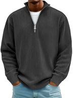 Men's Half-Zip Jumper | Structured Knit Texture | Relaxed, Shape-Retaining Fit