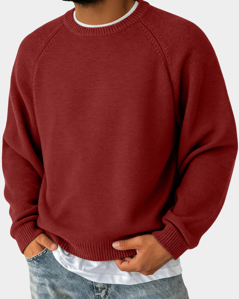 Men's Crew Neck Jumper | Relaxed, Non-Restrictive Fit | Soft Lightweight Knit for Effortless Layering