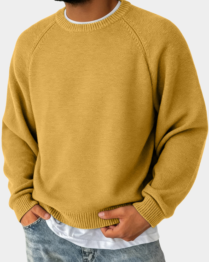 Men's Crew Neck Jumper | Relaxed, Non-Restrictive Fit | Soft Lightweight Knit for Effortless Layering