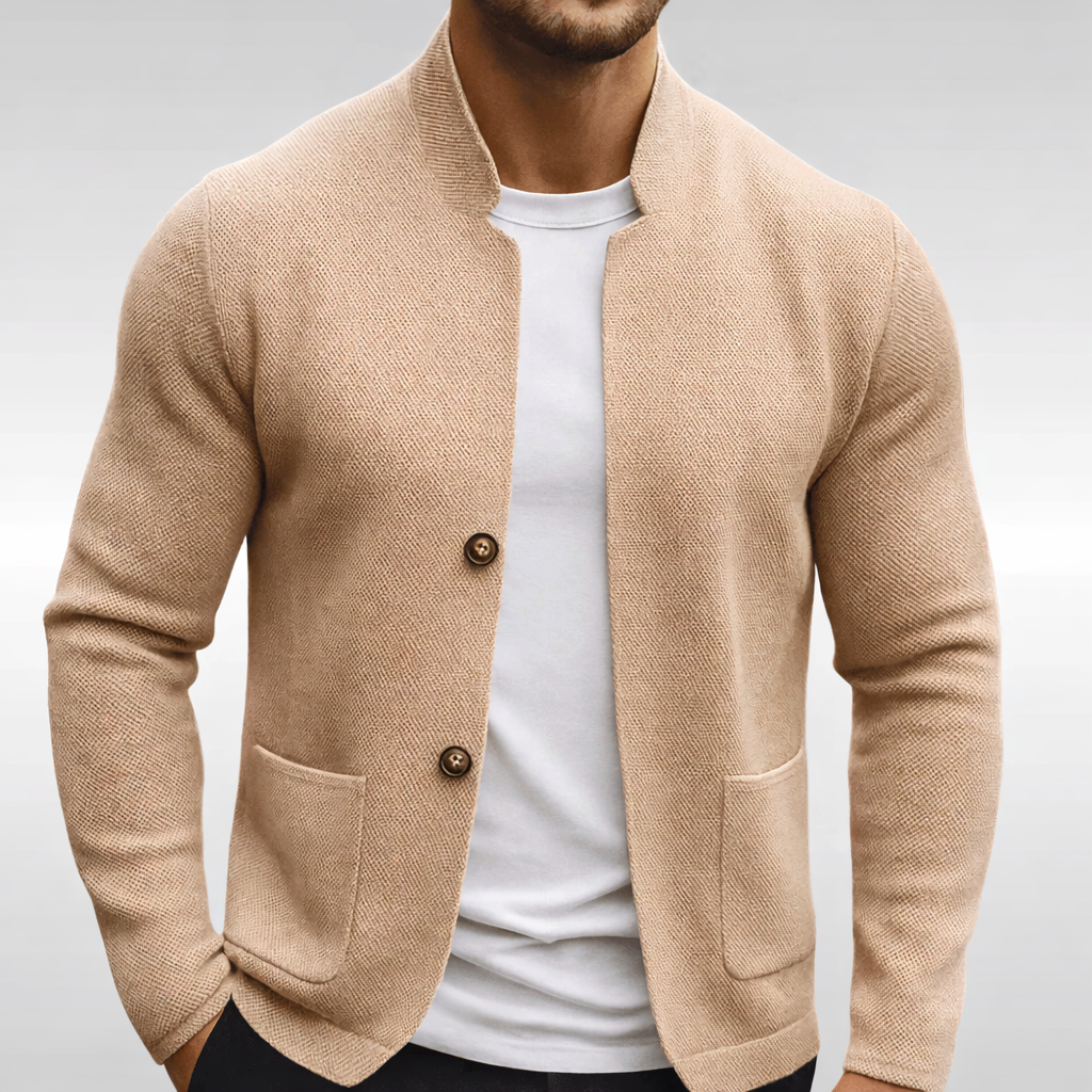 Men's Textured Cardigan | Button-Front Closure | Relaxed Fit for Everyday Layering
