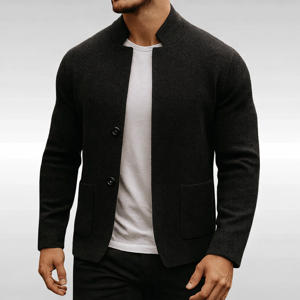 Men's Textured Cardigan | Button-Front Closure | Relaxed Fit for Everyday Layering