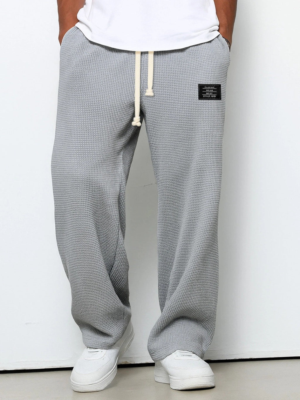 Men's Wide-Leg Trousers | Adjustable Drawstring Waist | Deep Side Pockets