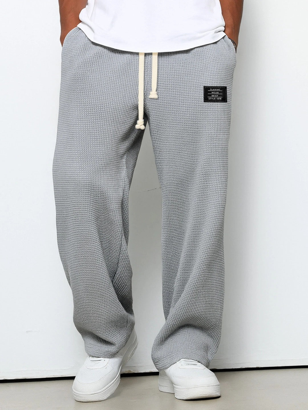 Men's Wide-Leg Trousers | Adjustable Drawstring Waist | Deep Side Pockets