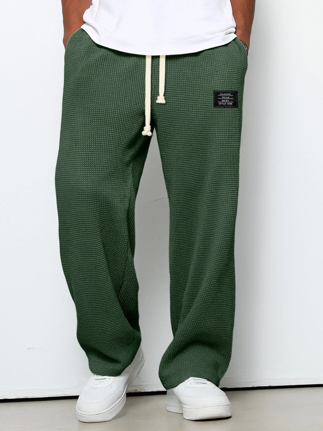 Men's Wide-Leg Trousers | Adjustable Drawstring Waist | Deep Side Pockets
