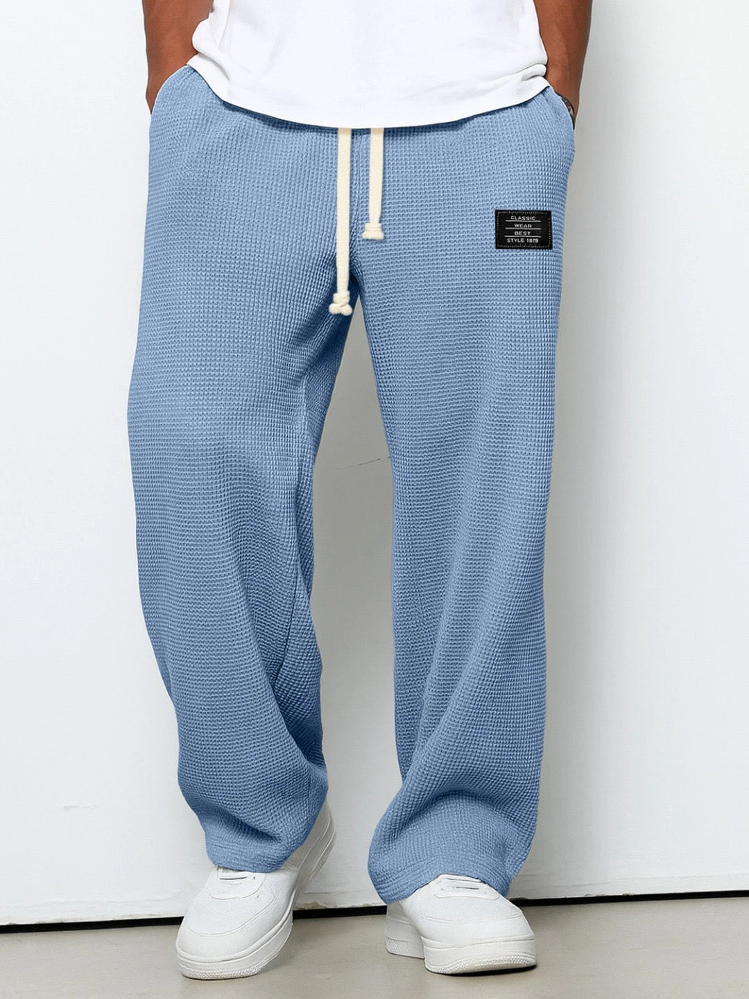 Men's Wide-Leg Trousers | Adjustable Drawstring Waist | Deep Side Pockets