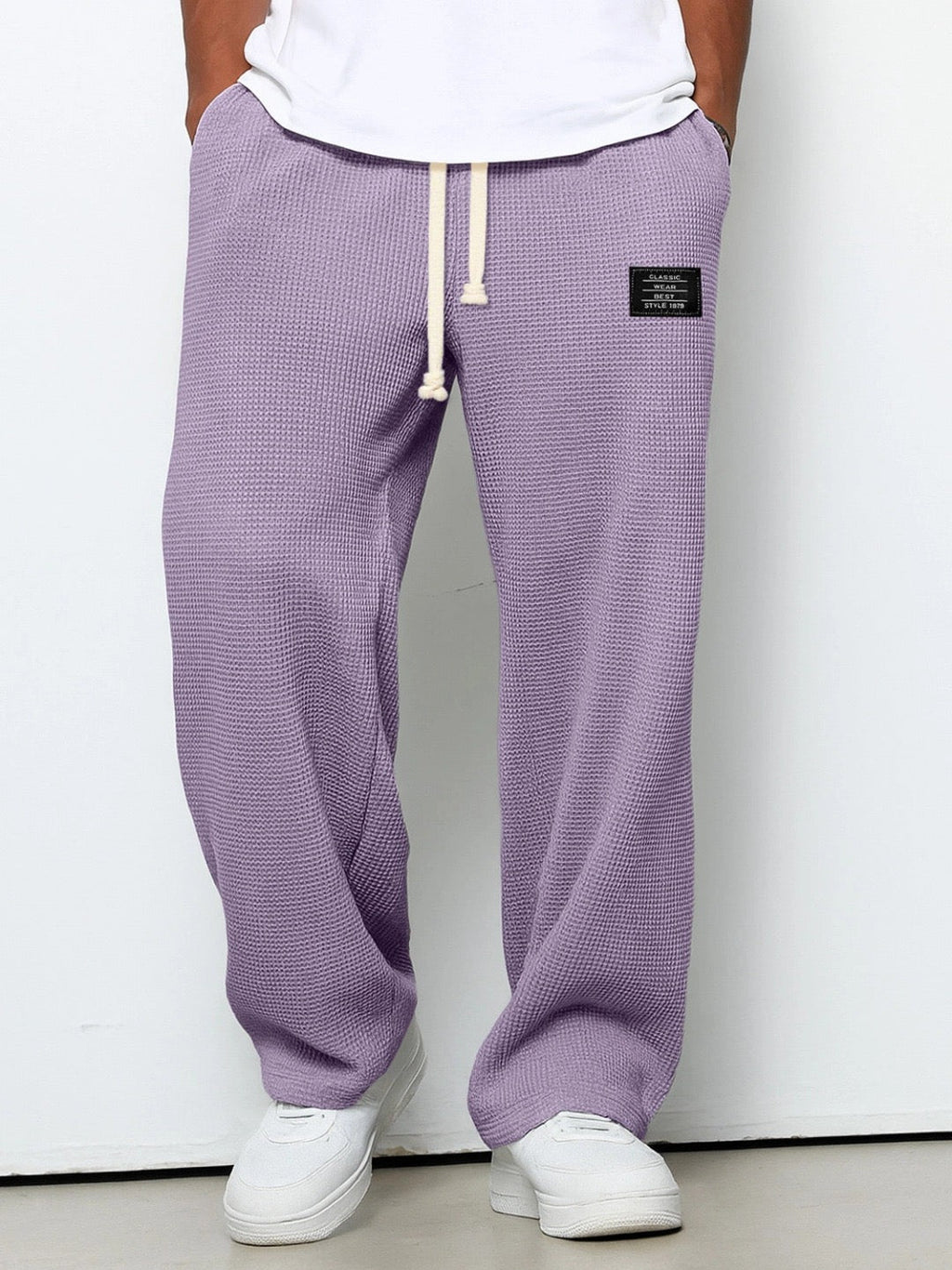 Men's Wide-Leg Trousers | Adjustable Drawstring Waist | Deep Side Pockets
