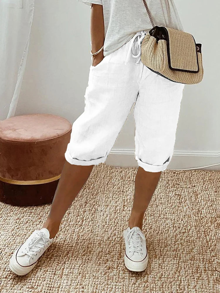 Women's Pocket Shorts | Adjustable Drawstring Waist | Deep Practical Pockets