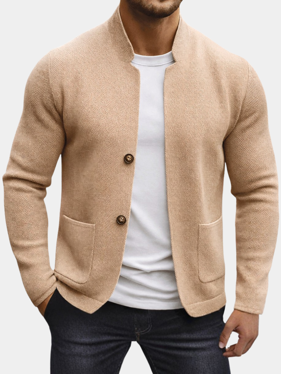 Men's Textured Cardigan | Button-Front Closure | Relaxed Fit for Everyday Layering