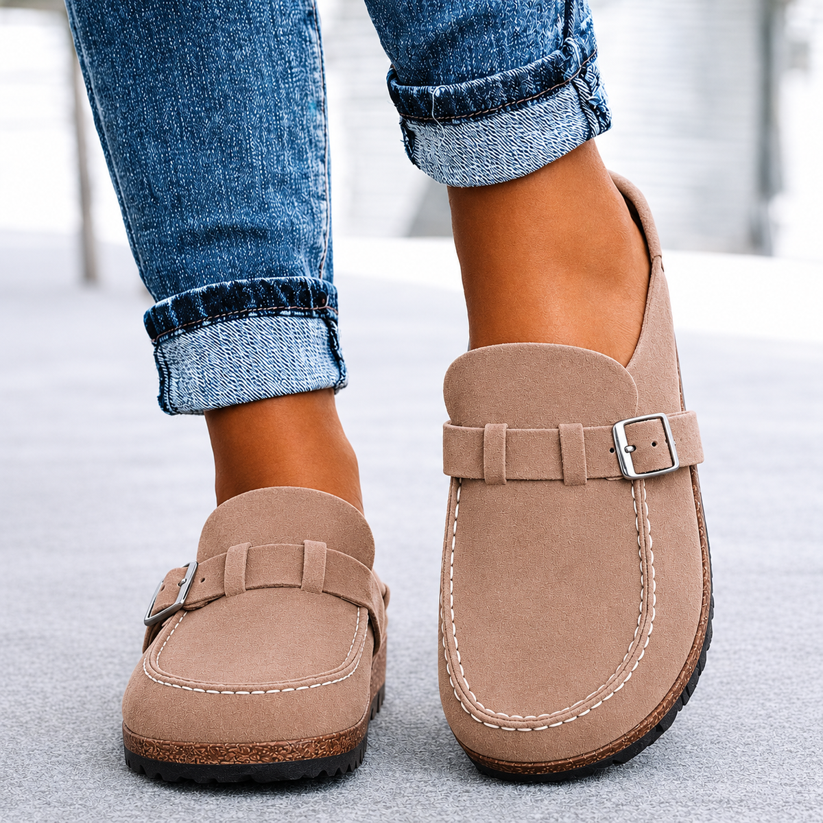 Women's Comfort Loafers | Adjustable Buckle | Cushioned Sole Support