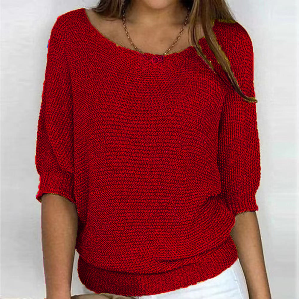 Women's Jumper | Round Neckline | Relaxed Fit | Ribbed Cuffs | Long Sleeves