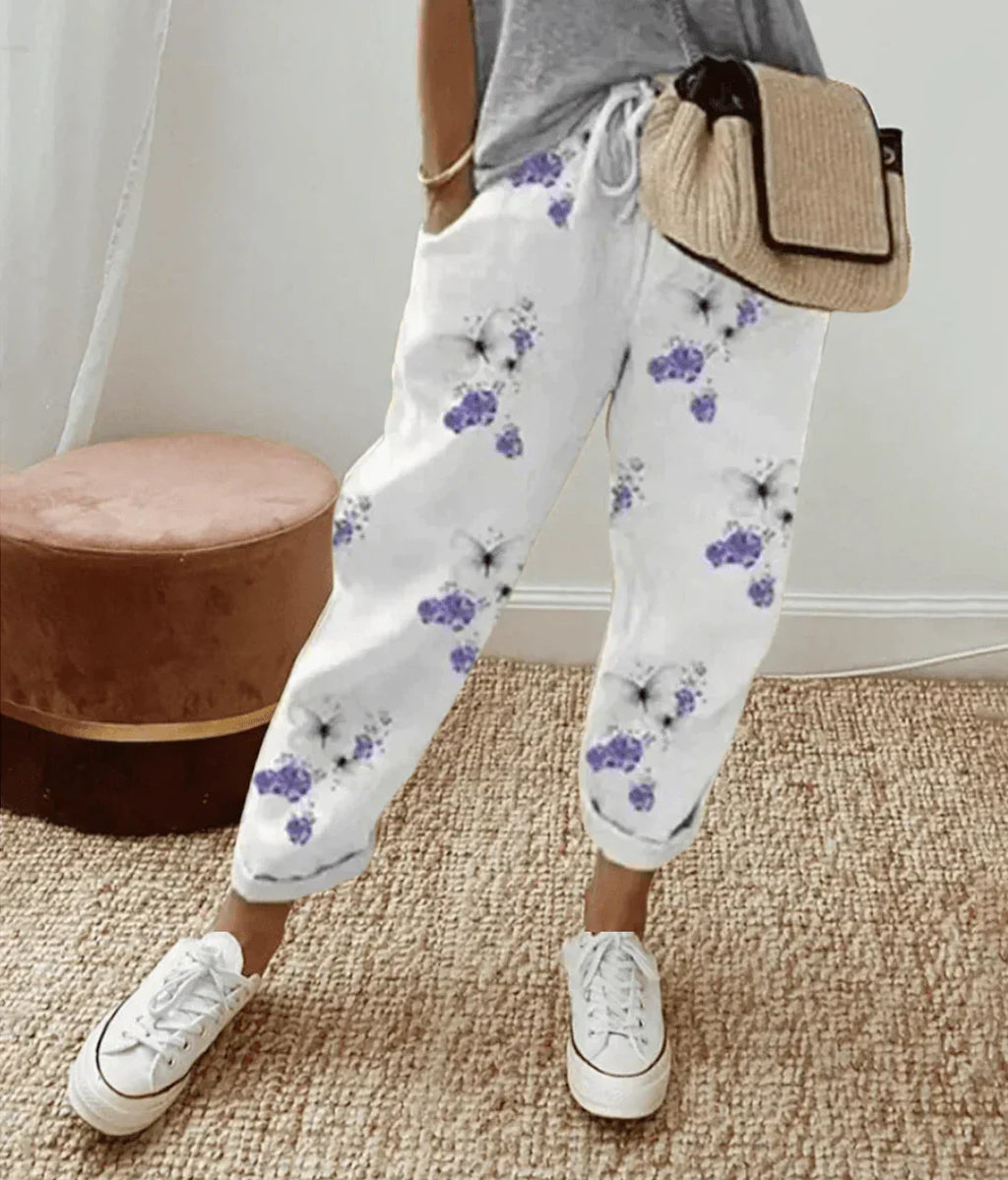 Women's Comfortable Tunnel-Waist Trousers | Elasticated Waistband | Tapered Leg Fit