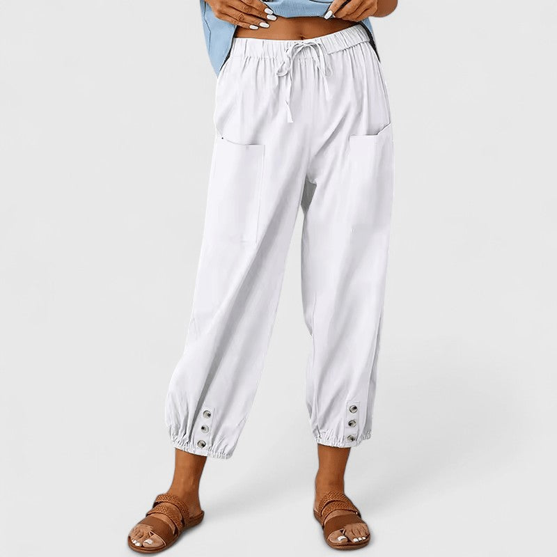Women's Drawstring Trousers | Tapered Leg | Elasticated Waist | Deep Pockets