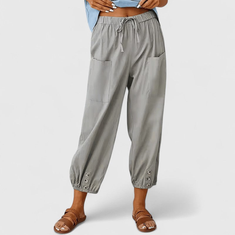 Women's Drawstring Trousers | Tapered Leg | Elasticated Waist | Deep Pockets