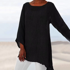 Women's Airy Long-Sleeve Top | Round Neckline | Relaxed Flowing Silhouette
