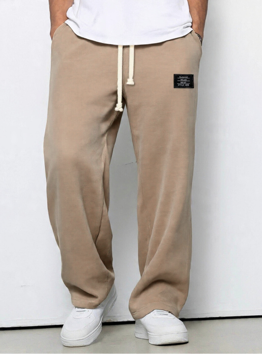 Men's Wide-Leg Trousers | Adjustable Drawstring Waist | Deep Side Pockets