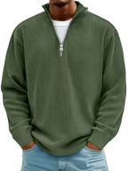 Men's Half-Zip Jumper | Structured Knit Texture | Relaxed, Shape-Retaining Fit