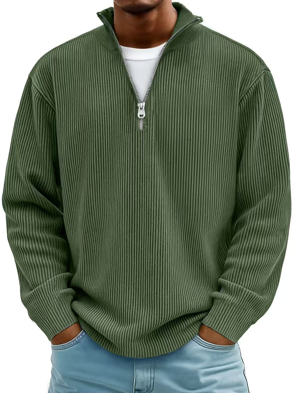 Men's Half-Zip Jumper | Structured Knit Texture | Relaxed, Shape-Retaining Fit