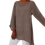 Women's Airy Long-Sleeve Top | Round Neckline | Relaxed Flowing Silhouette