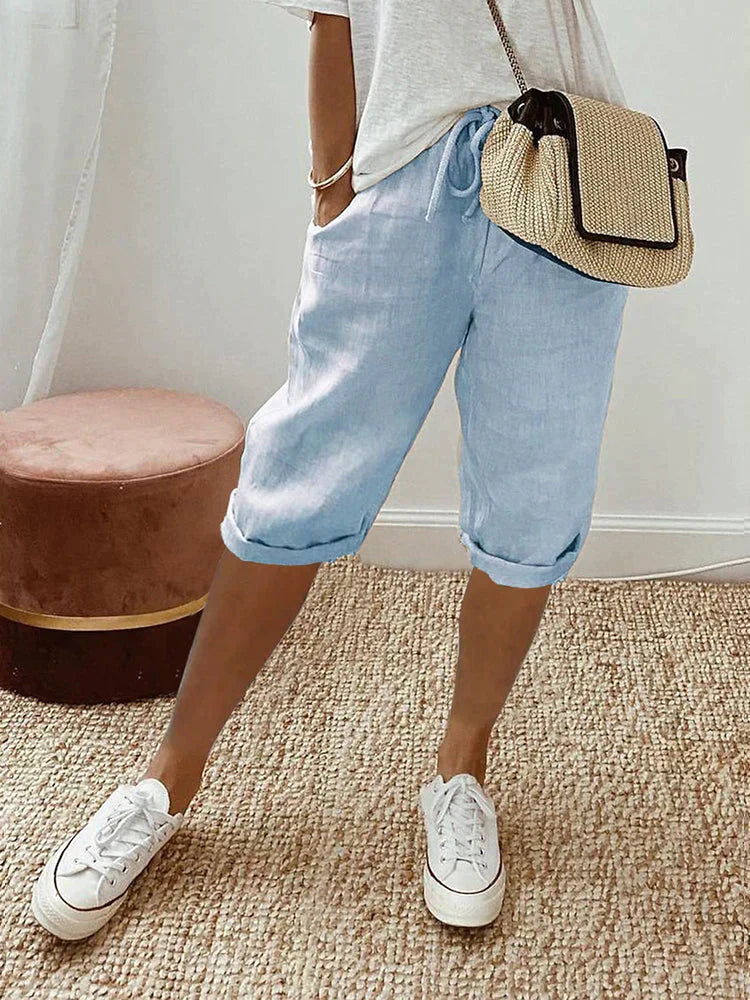 Women's Pocket Shorts | Adjustable Drawstring Waist | Deep Practical Pockets