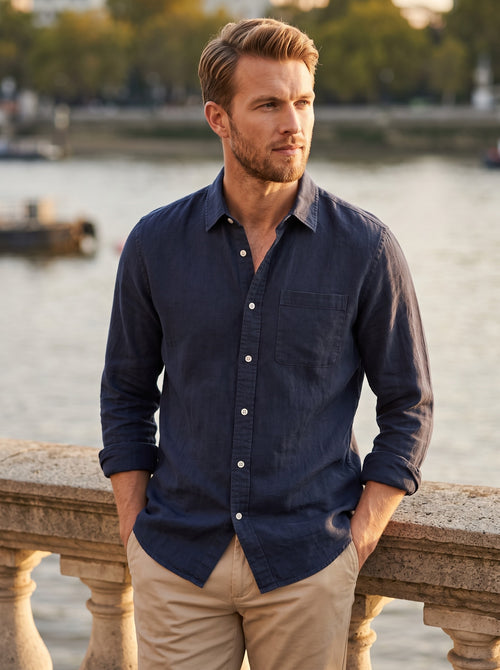 Men's Comfort Stretch Shirt | Tailored Button-Down Collar | Breathable All-Day Fit