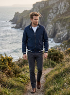 Men's Essential Bomber Jacket | Layer-Friendly Fit | Full-Zip Ribbed Cuffs
