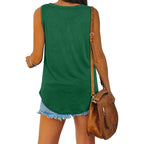 Women's V-Neck Summer Top | Sleeveless Design | Fitted Silhouette with Opaque Coverage