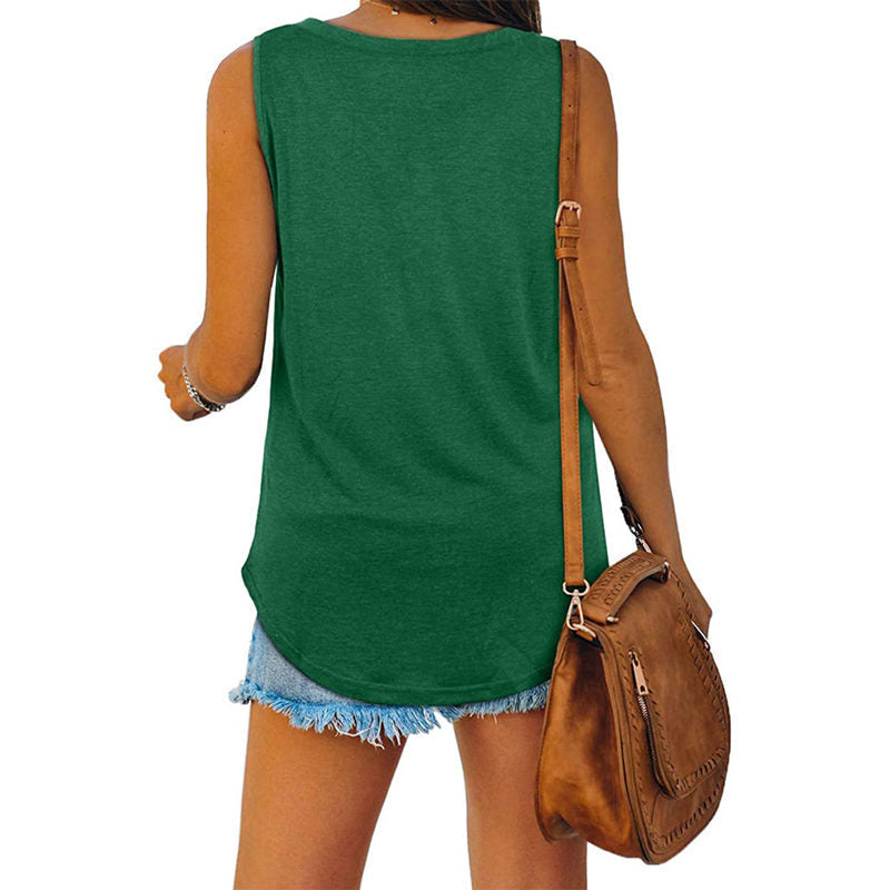 Women's V-Neck Summer Top | Sleeveless Design | Fitted Silhouette with Opaque Coverage