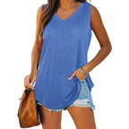 Women's V-Neck Summer Top | Sleeveless Design | Fitted Silhouette with Opaque Coverage