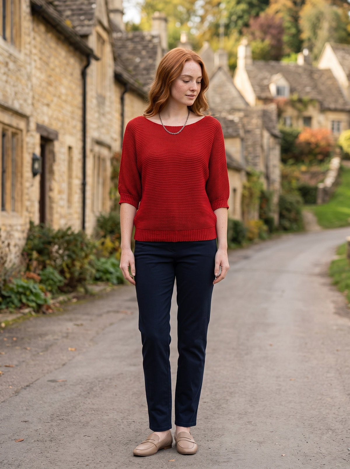 Women's Jumper | Round Neckline | Relaxed Fit | Ribbed Cuffs | Long Sleeves