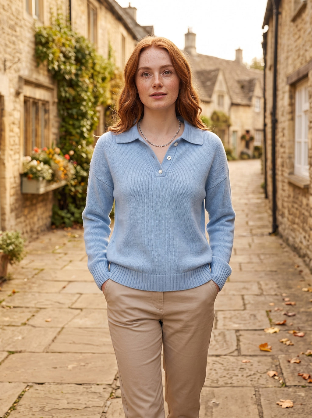 Women's Polo Jumper | Ribbed Collar Detail | Lightweight Knit | Regular Fit